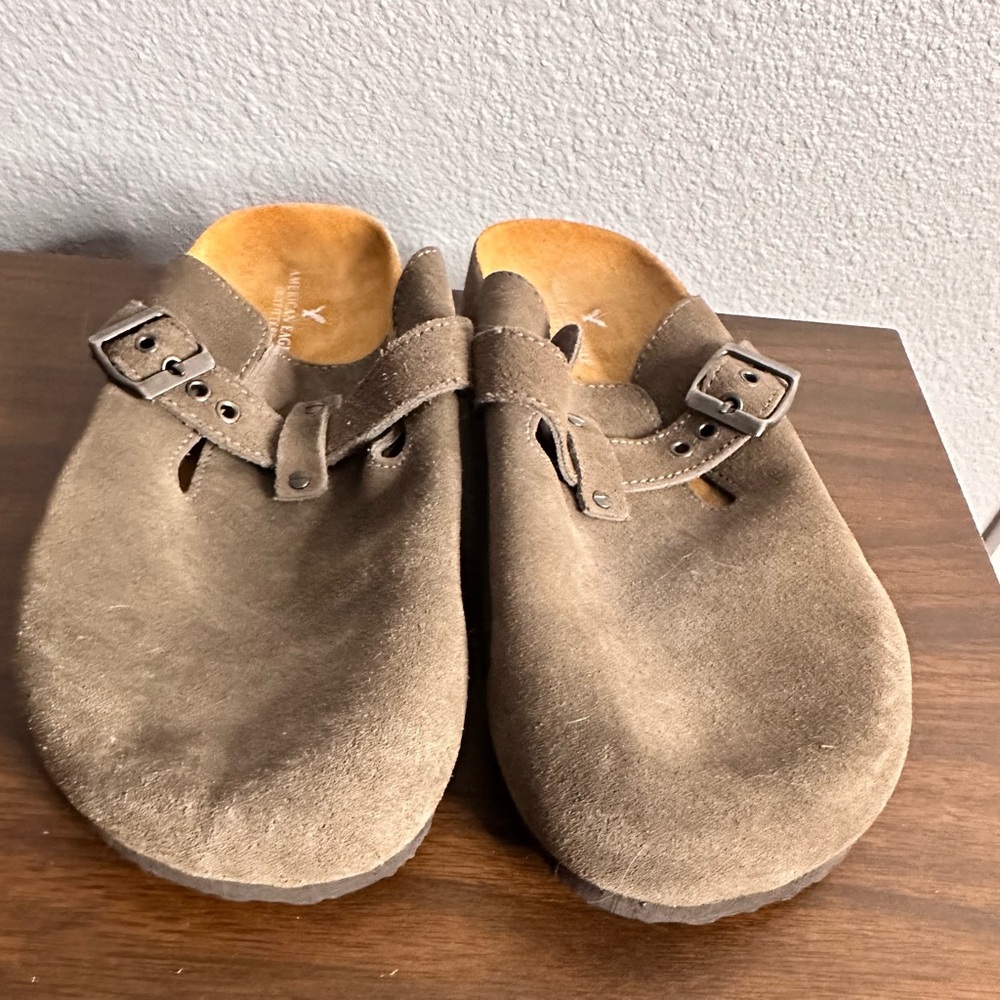 American Eagle Outfitters Brown Suede Mules